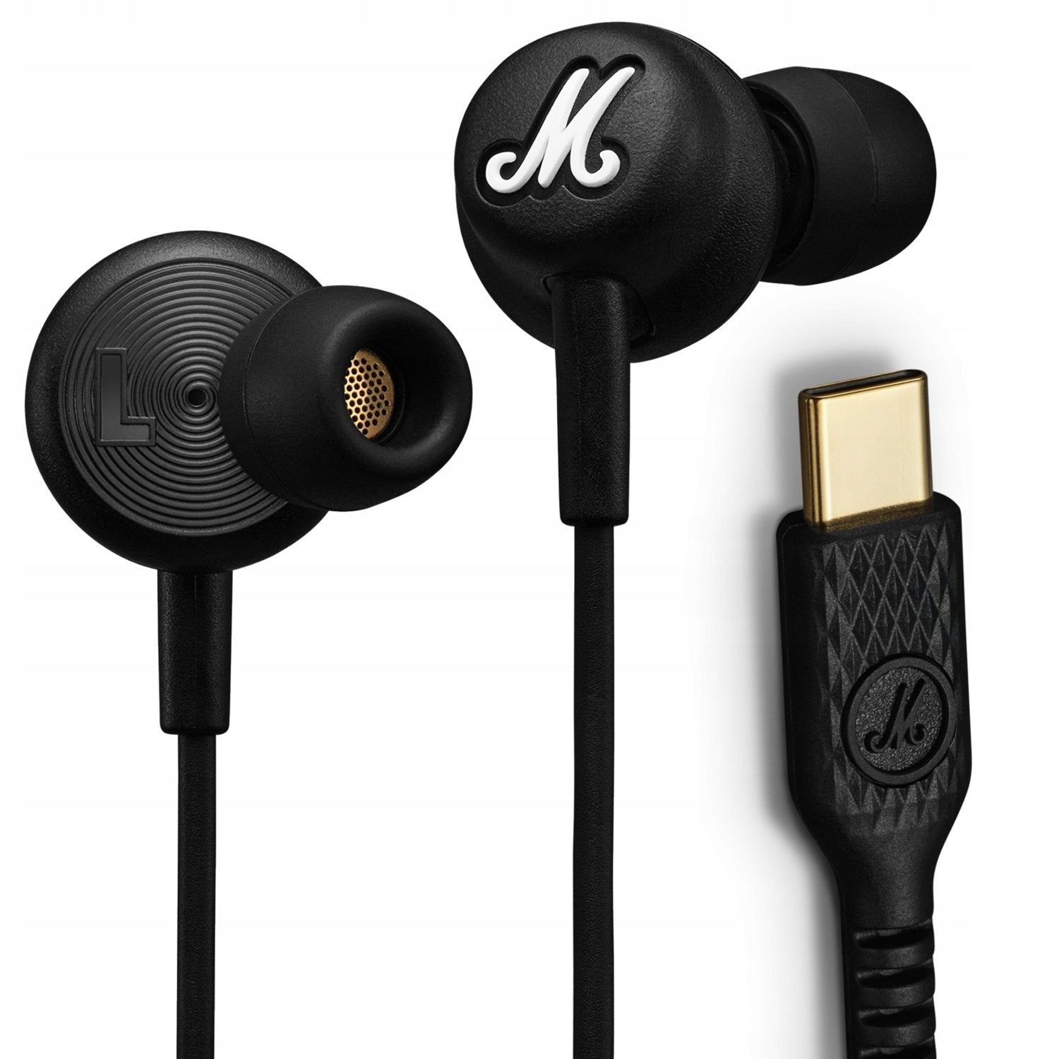 MARSHALL WIRED HEADPHONES MODE USB C WITH MICROPHONE FOR PHONE BLACK