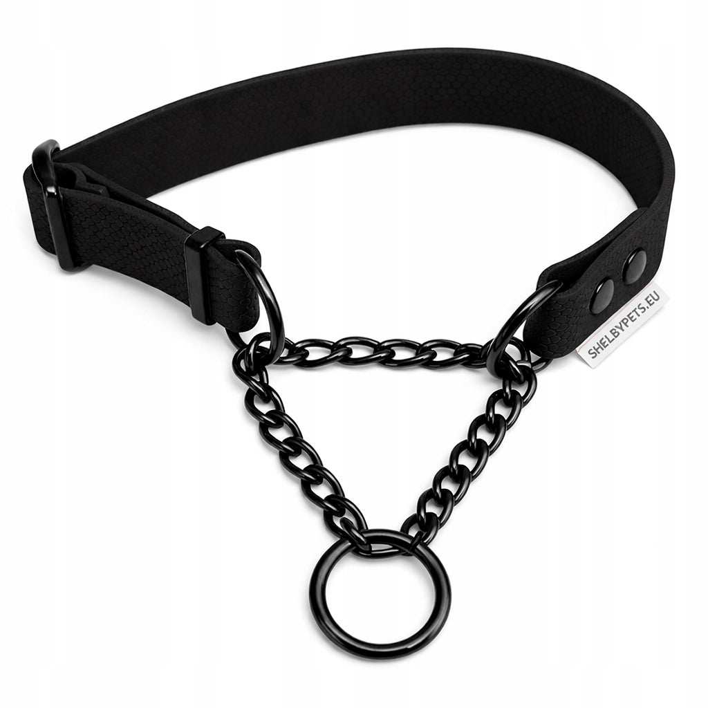 MARTINGALE XL Semi-Clamp Collar for Large Dog HEXA Biothane - Black