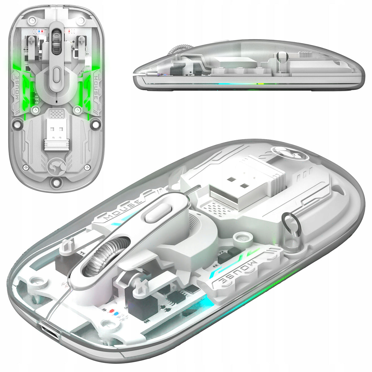 MARVO Prism 20W Wireless Bluetooth Mouse 2.4GHz RGB Quiet 1600 DPI