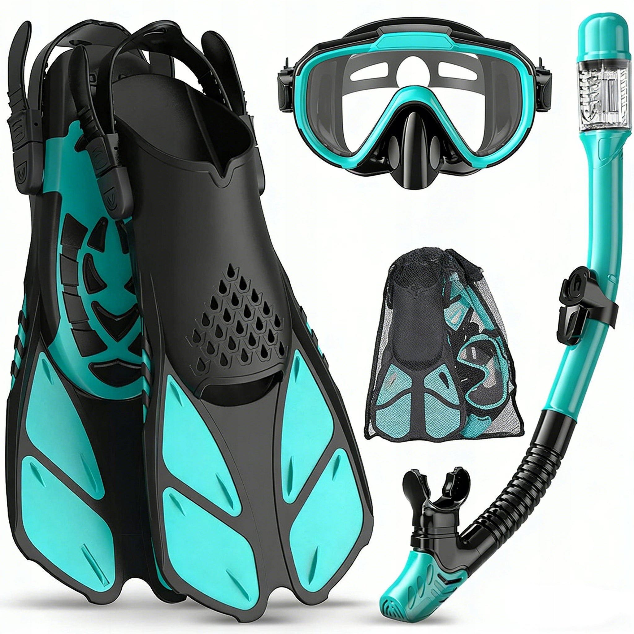 MASK AND SNORKEL DIVING GLASSES AND SNORKELING TUBE + fins L/XL Brand no brand