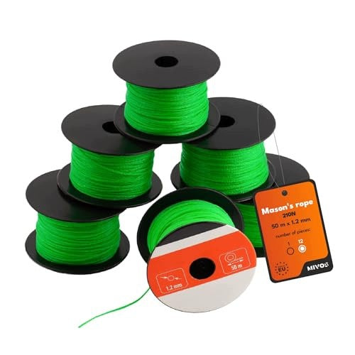 MASONRY CORD 50M GREEN FOR PAINTING CONSTRUCTION PROFESSIONAL 12 PCS. Brand no brand