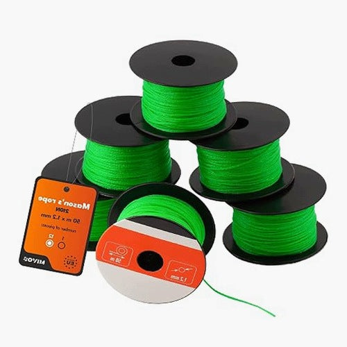 MASONRY CORD 50M GREEN FOR PAINTING CONSTRUCTION PROFESSIONAL 12 PCS.