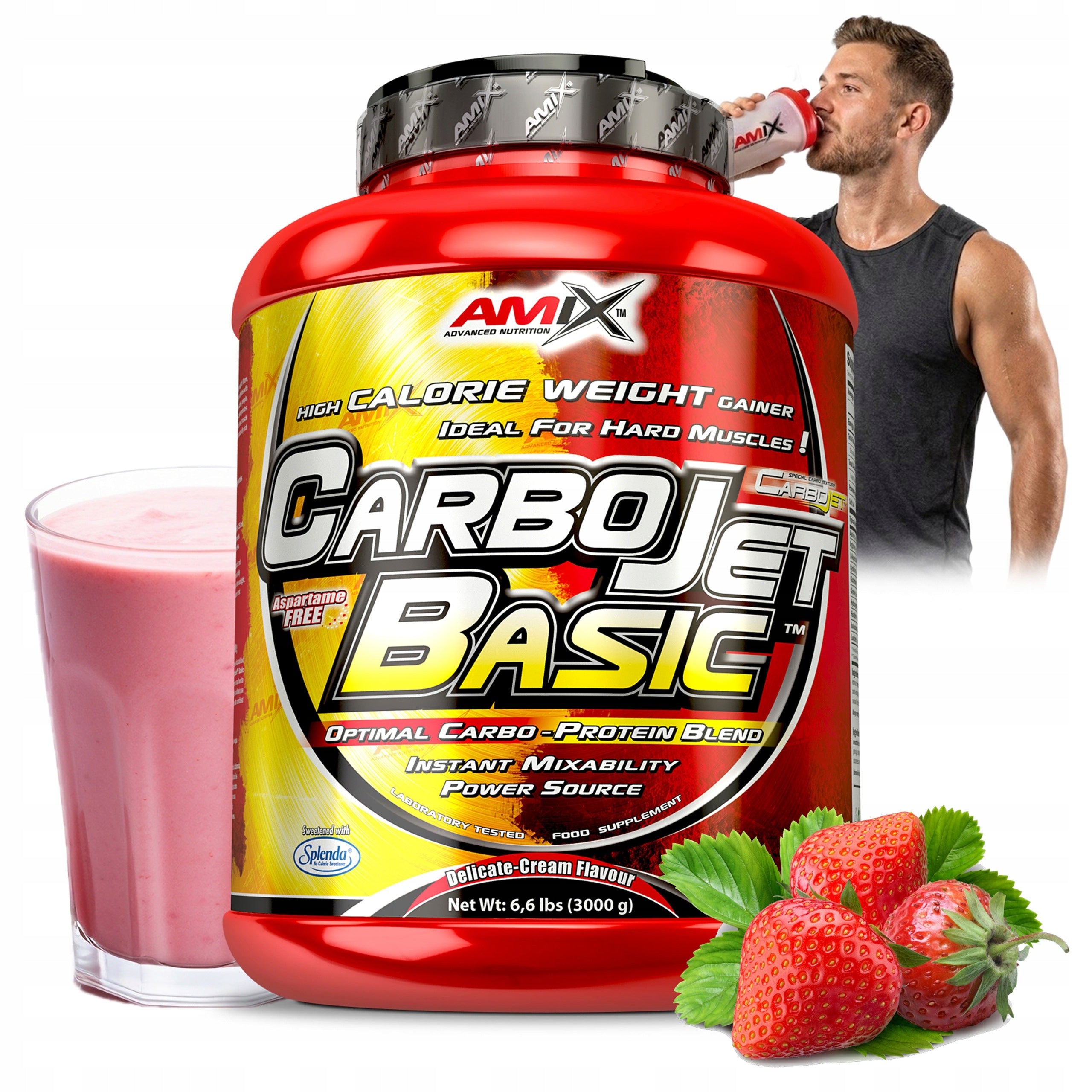 MASS GAINER CONDITIONER 3KG strawberry high calorie shake meal