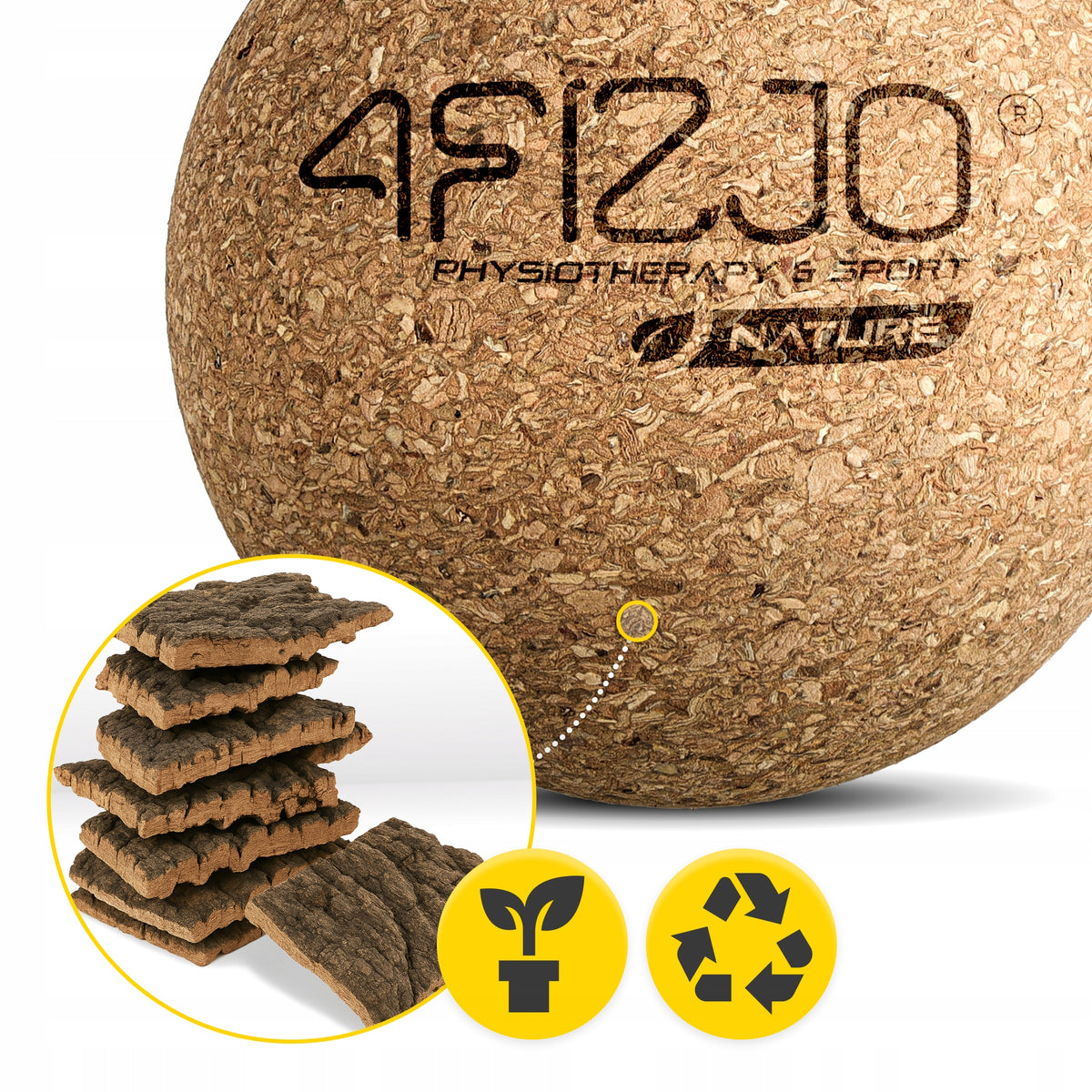 MASSAGE BALL CORK BALL REHABILITATION ROLLER HARD 6,5 CM Manufacturer code Piłka do masażu korkory roller CC02