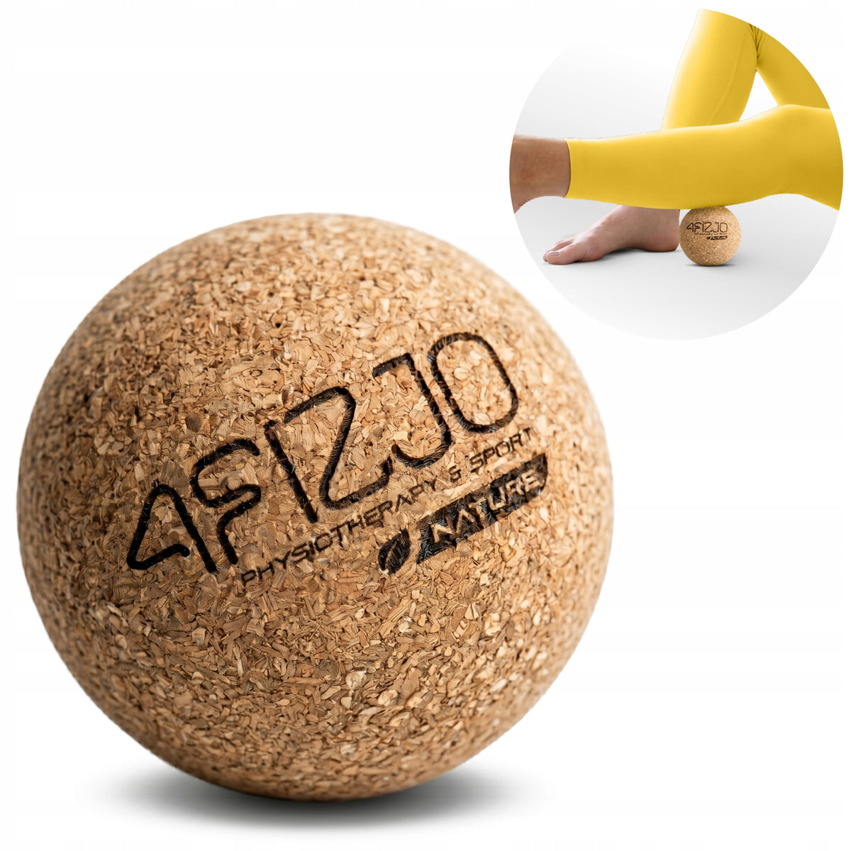 MASSAGE BALL CORK BALL REHABILITATION ROLLER HARD 6,5 CM