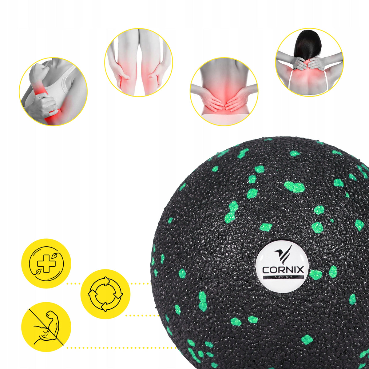 MASSAGE BALL CORNIX EPP 8 CM HARD ROLLER POINT MASSAGER BACK FOOT Manufacturer code XR-0127