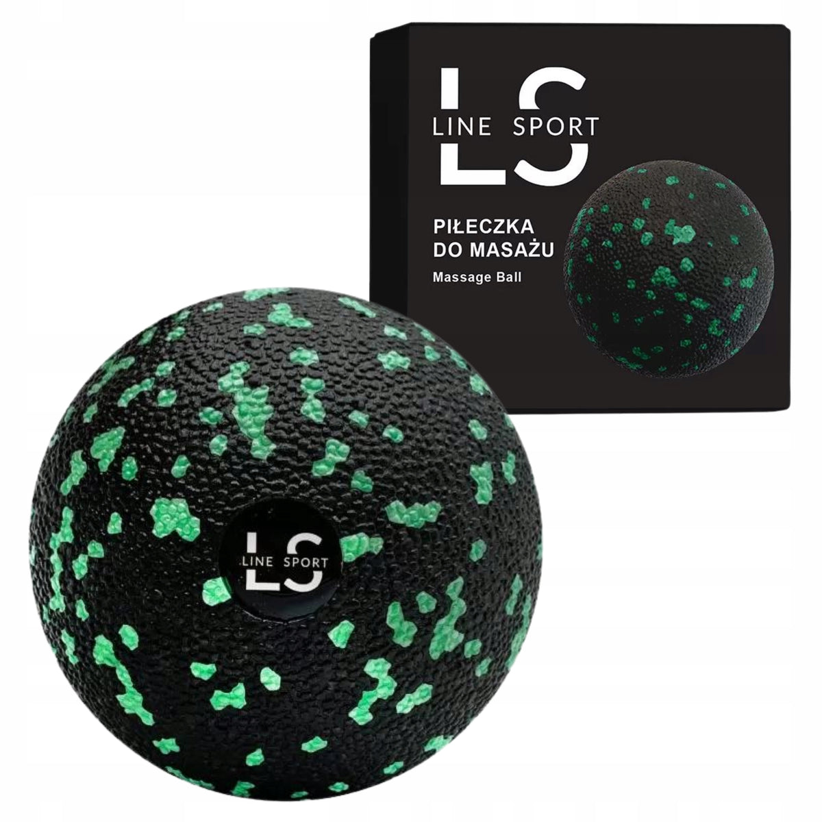 MASSAGE BALL LINE SPORT FOR ROLLING HARD FOAM 8CM BLACK AND GREEN Packaging status original