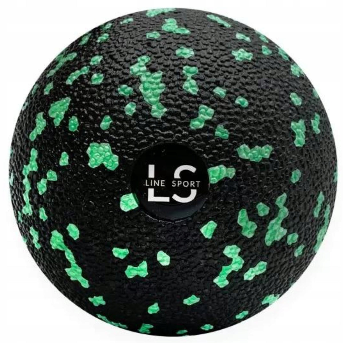 MASSAGE BALL LINE SPORT FOR ROLLING HARD FOAM 8CM BLACK AND GREEN