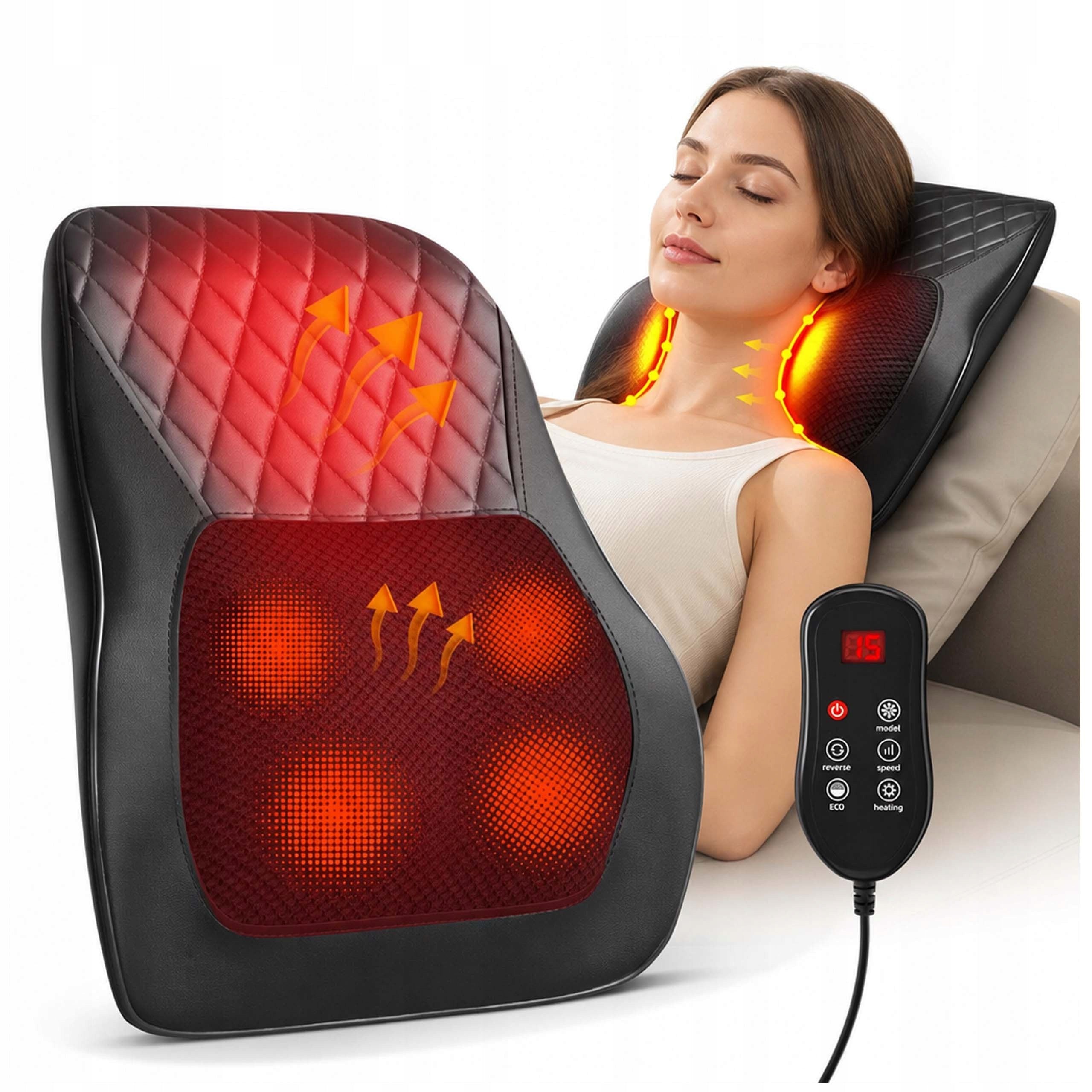 MASSAGE CUSHION MASSAGER FOR BACK NECK MASSAGE BODY HEATING REVENTO