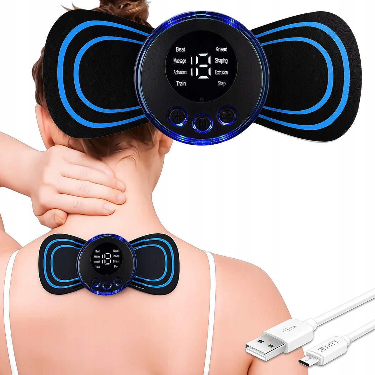 MASSAGE ELECTROSTIMULATOR MINI NECK MASSAGER BODY MUSCLE EMS 8x MODE