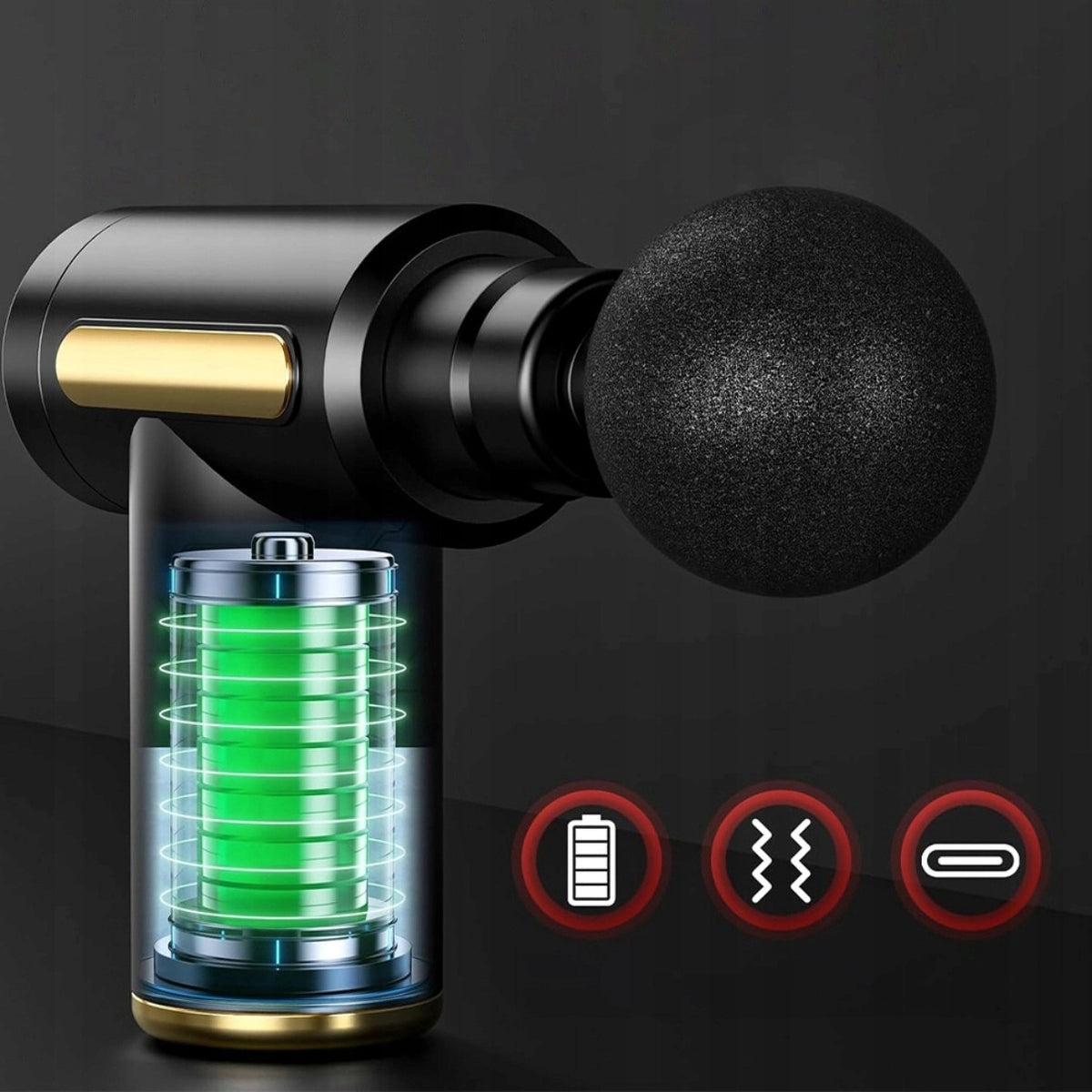 MASSAGE GUN 6 DEGREE DEEP TISSUE MASSAGER 4 TIPS