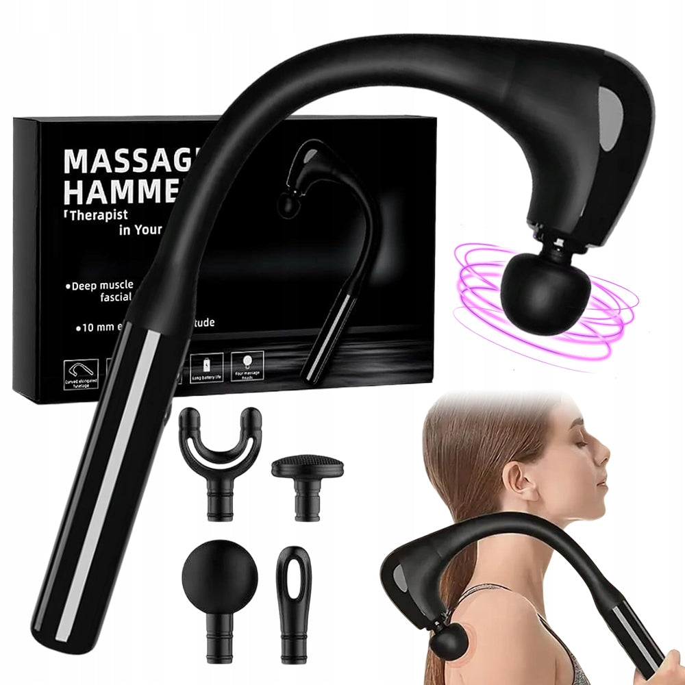 MASSAGE GUN ARCHED DESIGN 120° 4 TIPS 5 GEARS 1500MAH
