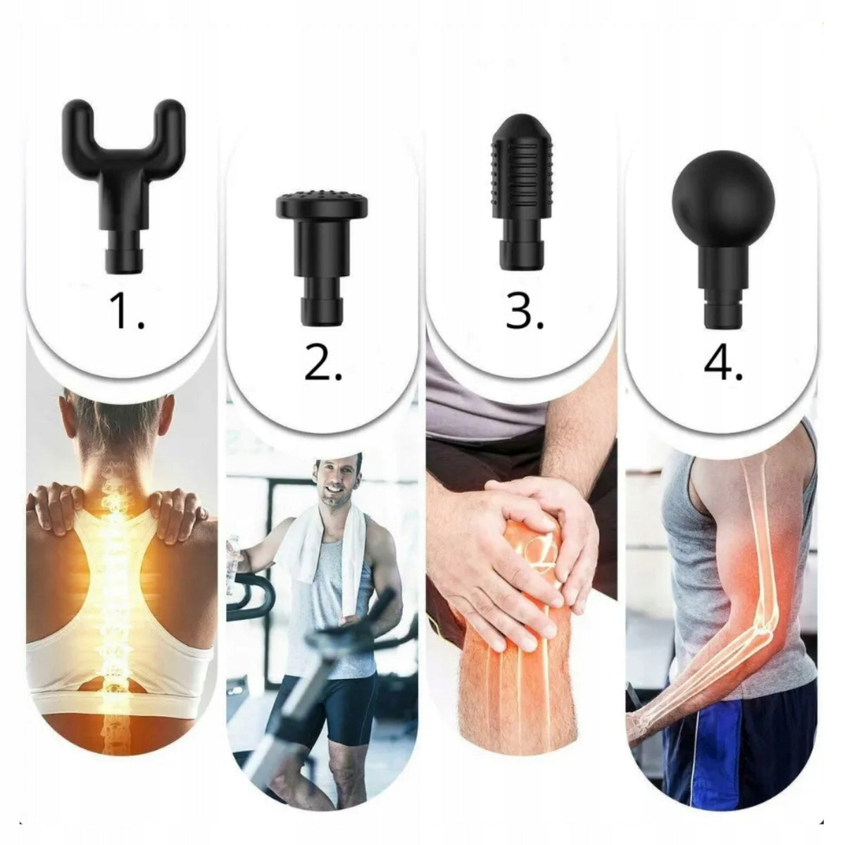 MASSAGE GUN BACK MASSAGER BODY NECK FEET STRONG 4 TIPS Brand no brand