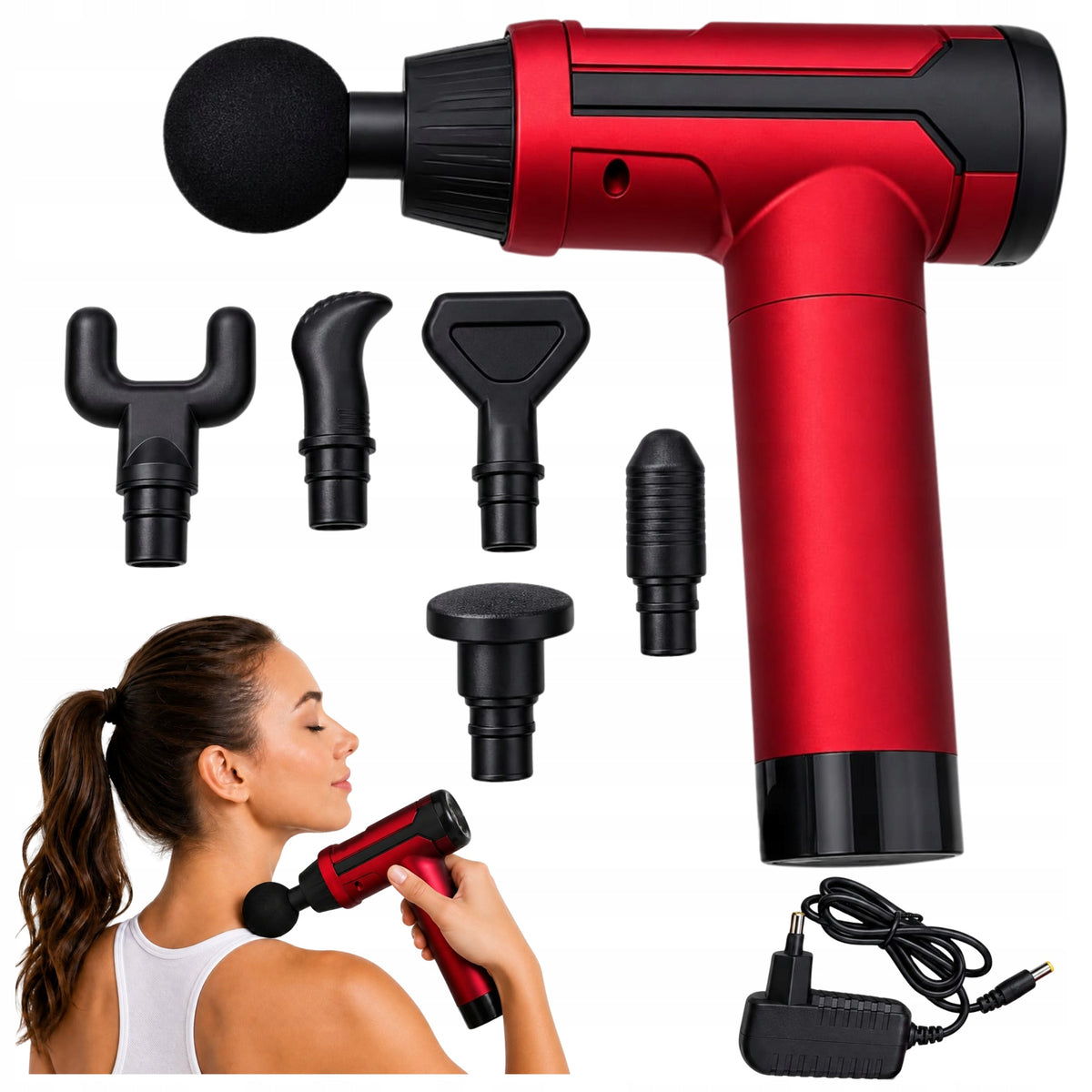 MASSAGE GUN BACK MASSAGER NECK LEG SET OF TIPS PRO