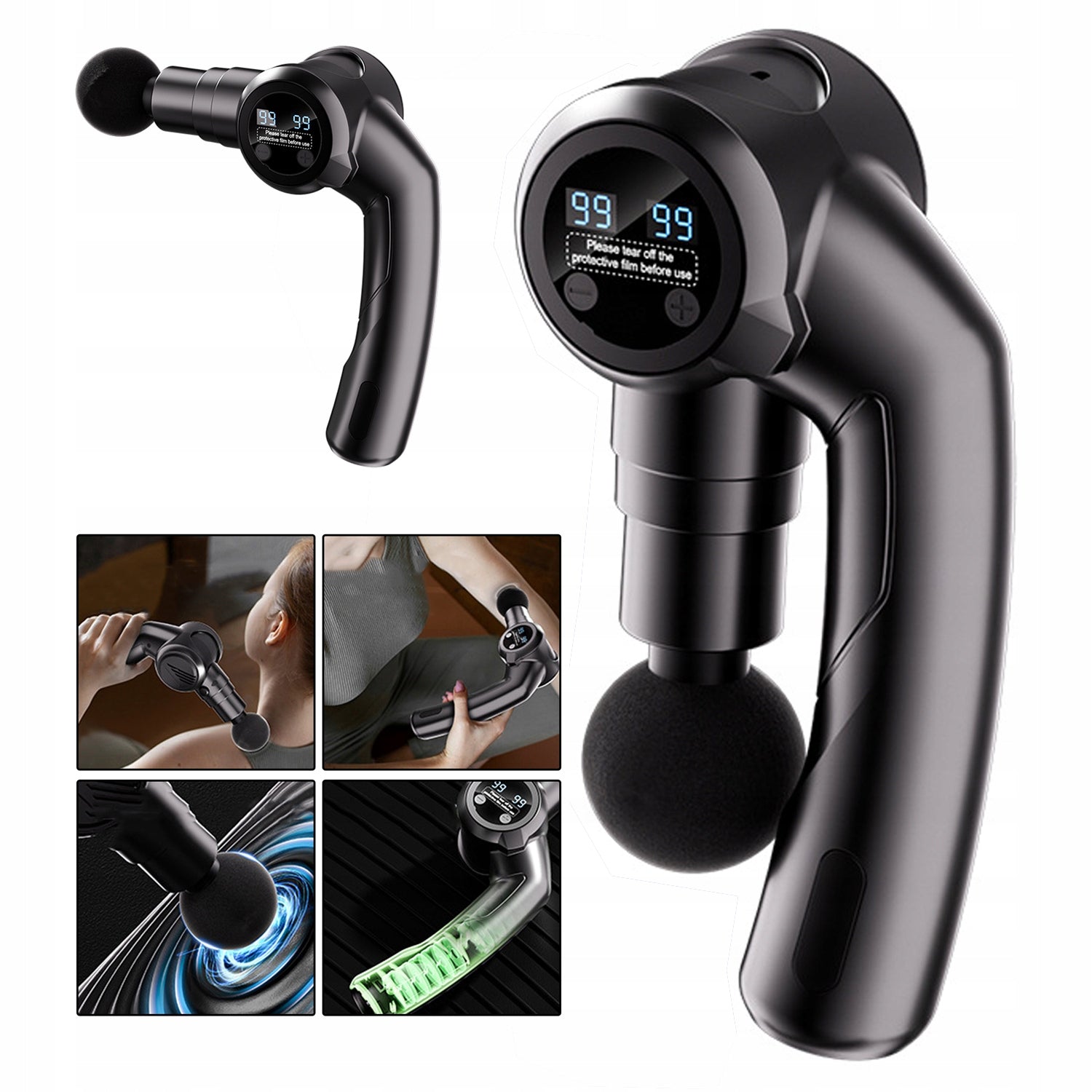MASSAGE GUN BODY BACK MASSAGER 99 LEVELS 6 TIPS