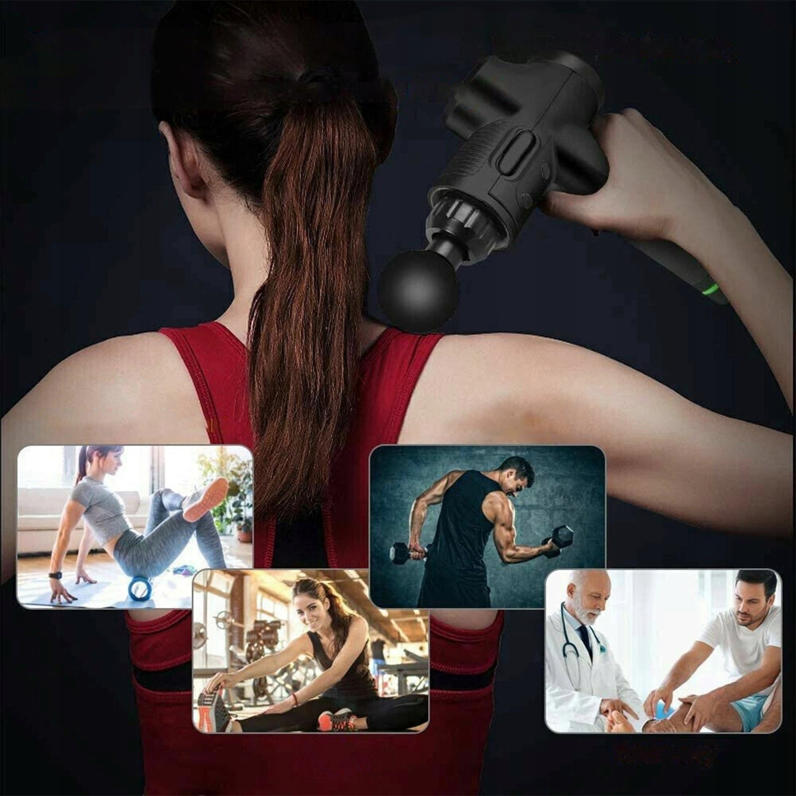 MASSAGE GUN BODY BACK MASSAGER GUN 8TIPS SET Brand no brand
