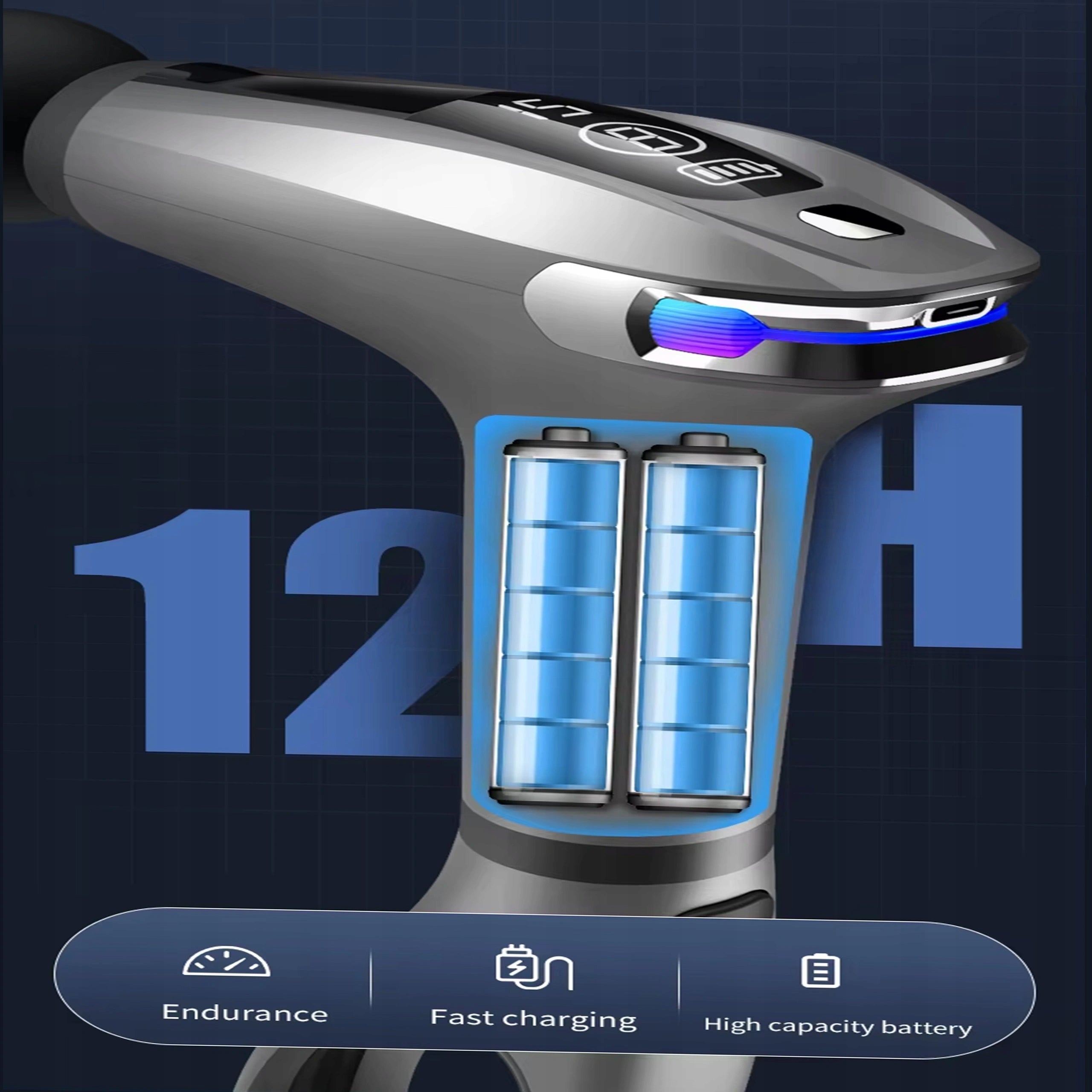 MASSAGE GUN BODY BACK MASSAGER GUNPRO TIPS LED DISPLAY Medical device no
