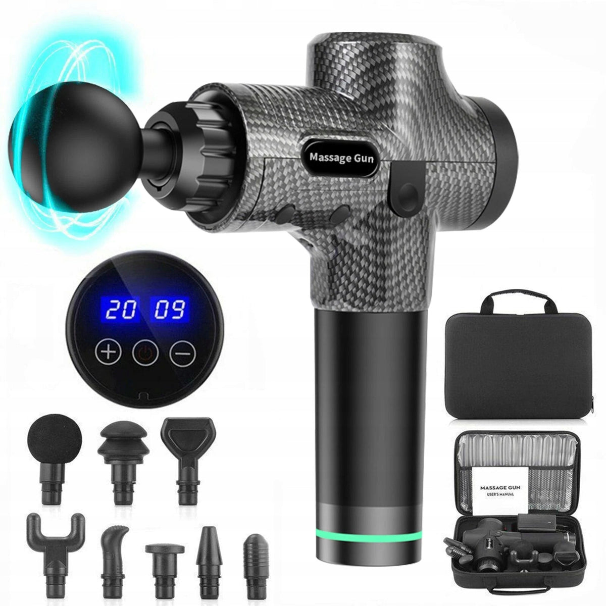 MASSAGE GUN ELECTRIC MASSAGER 8 HEADS 30 SPEEDS Brand no brand