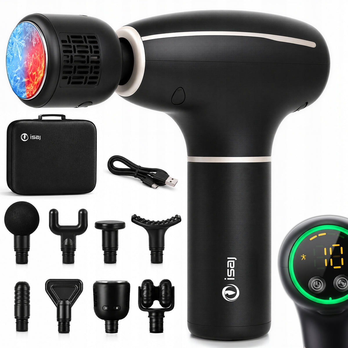 MASSAGE GUN FOR BACK BODY TIP BUTTON HEAT/COLD