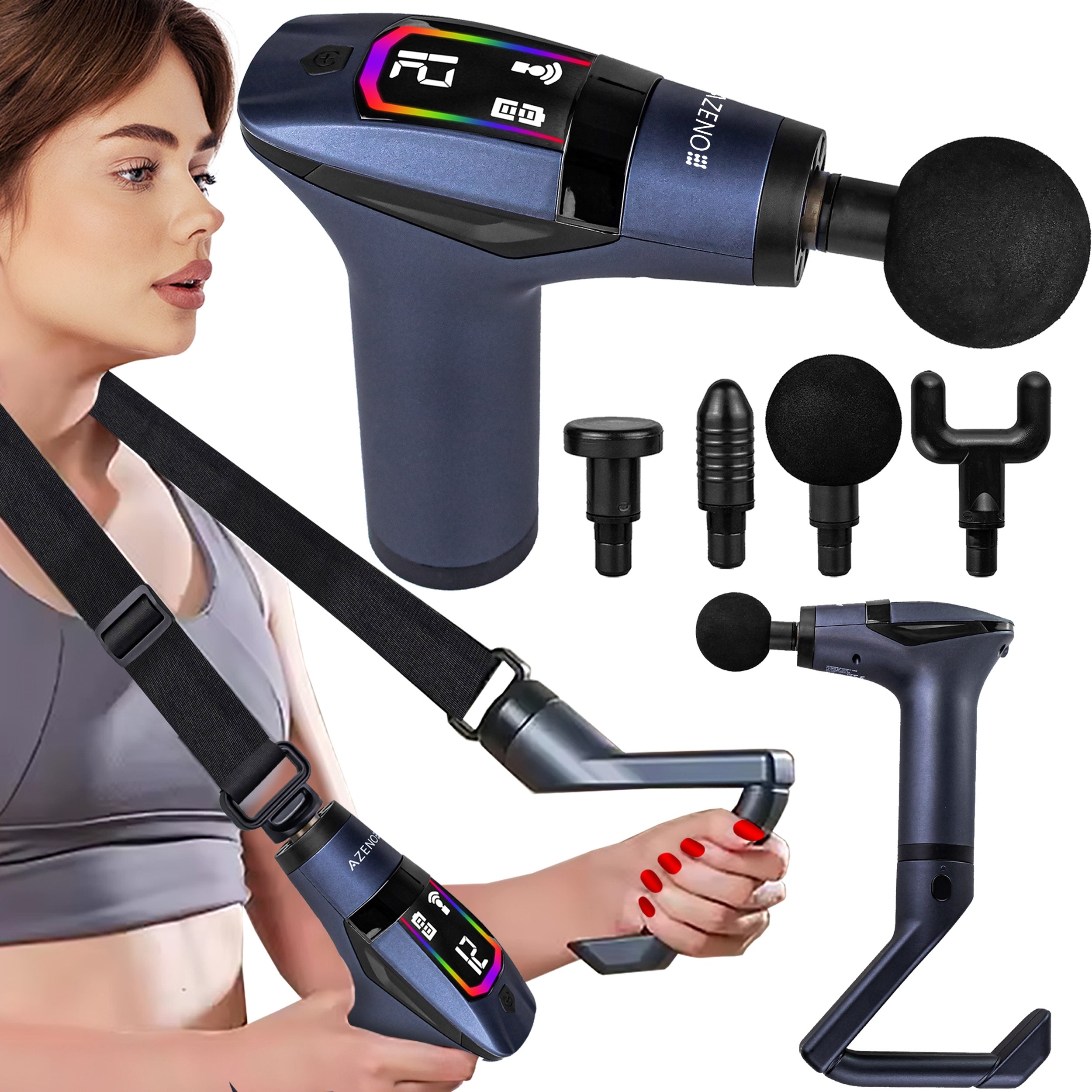 MASSAGE GUN MASSAGER FOR BACK BODY NECK AND NECK 5IN1 BELT