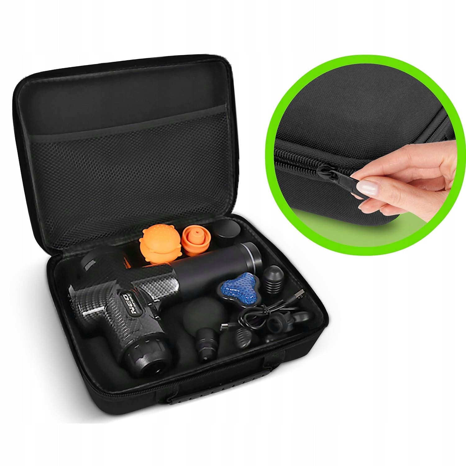 MASSAGE GUN NECK BACK BODY MASSAGER 9 TIPS SET IN CASE Packaging status original