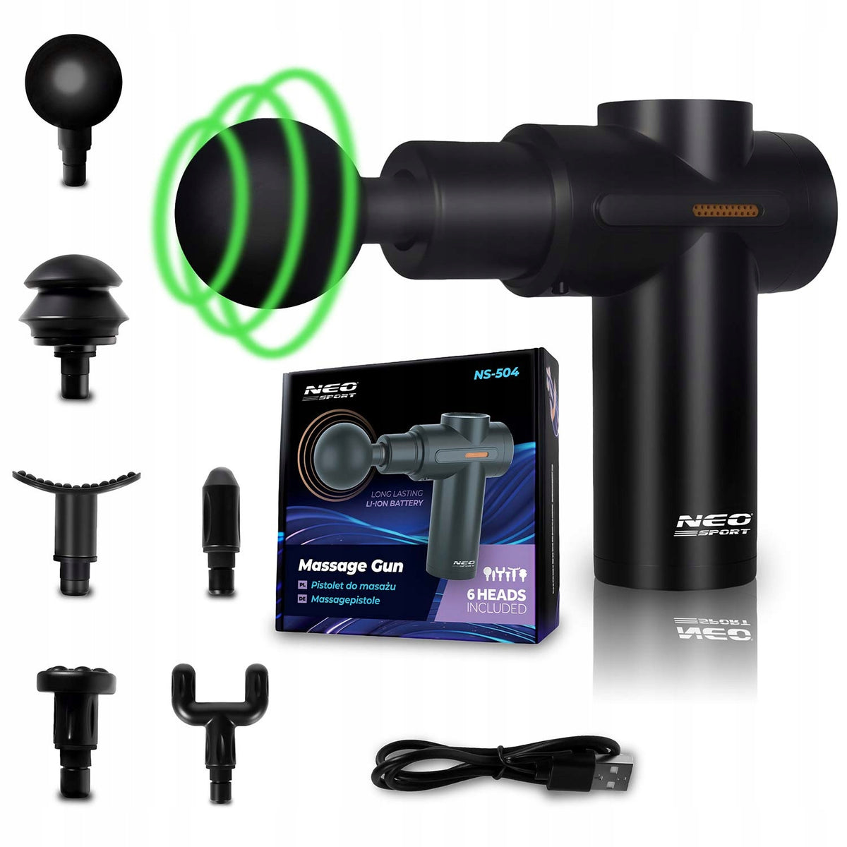 MASSAGE GUN NECK BODY MASSAGER WIRELESS 6 TIPS Packaging status original