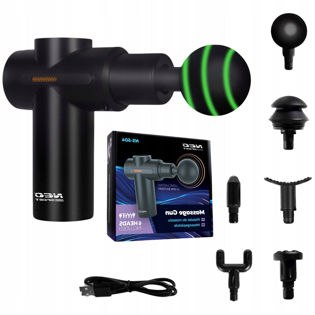 MASSAGE GUN NECK BODY MASSAGER WIRELESS 6 TIPS