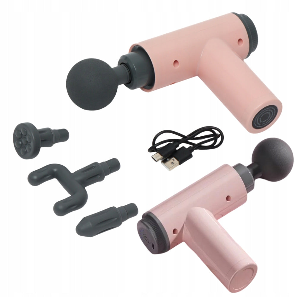 MASSAGE GUN PINK MASSAGE GUN BACK MASSAGER BODY FEET 4 TIPS Packaging status original