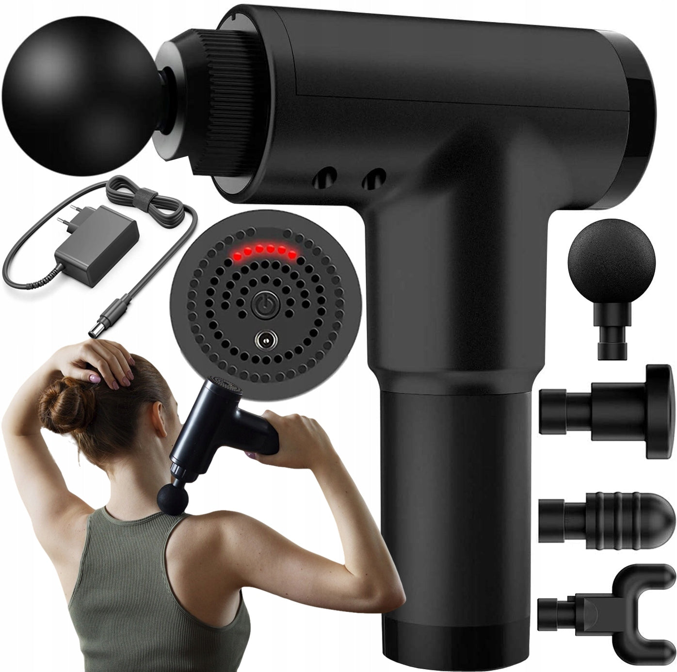 MASSAGE GUN POWERFUL BACK MASSAGER FOR NECK FEET MASSAGE GUN PRO Color black