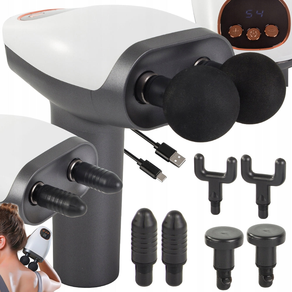 MASSAGE GUN WIRELESS LCD STRONG SET OF 8 BACK TIPS