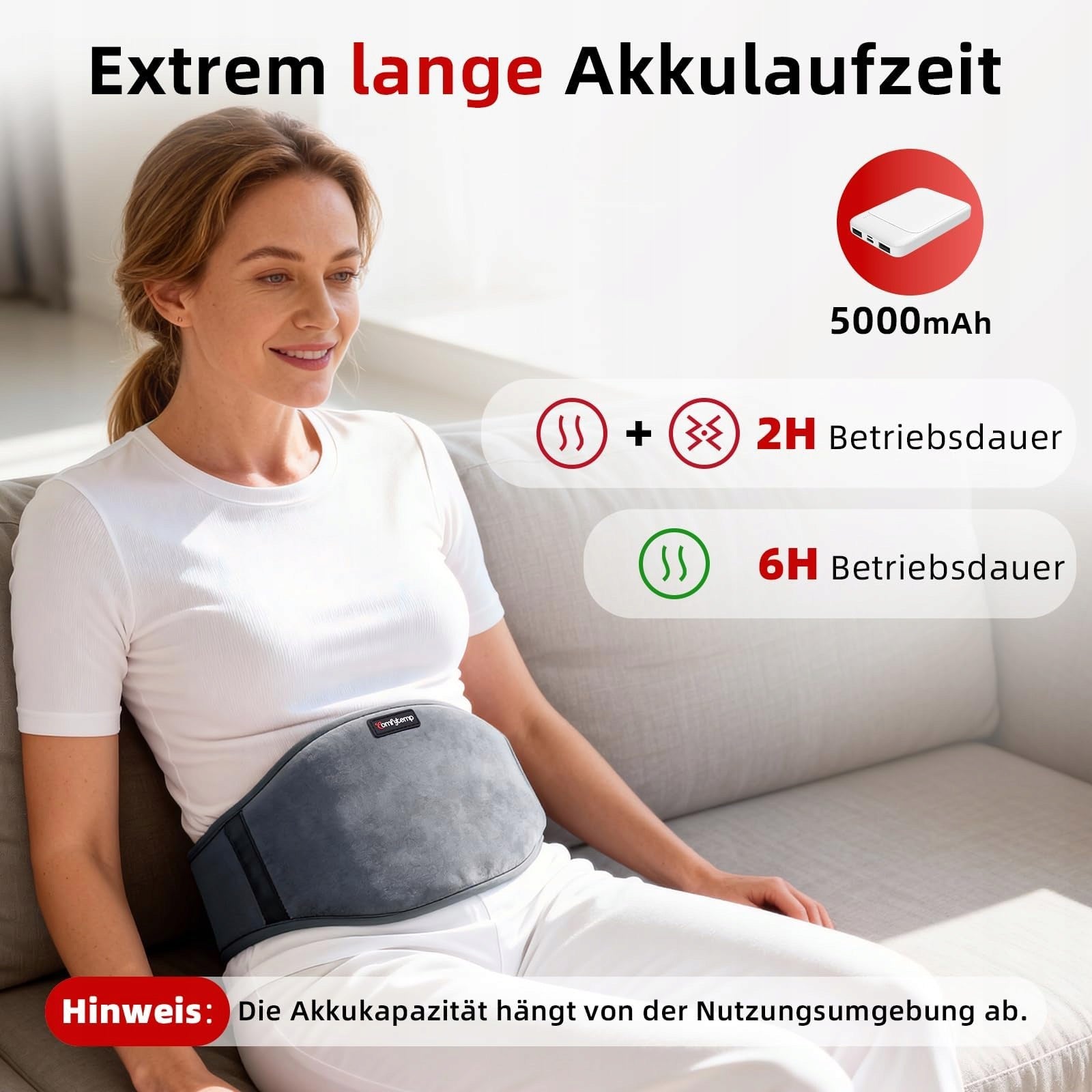 MASSAGE HEATING BELT 368W FOR ABDOMINAL BACK WIRELESS PILLOW Manufacturer code PODUSZKA GRZEWCZA BEZPRZEWODOWA COMFYTEMP PAS
