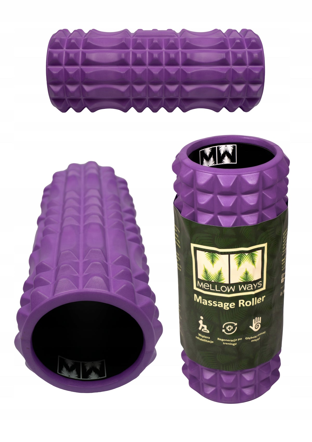 MASSAGE ROLLER BODY ROLLER CROSSFIT MASSAGER WITH PROJECTIONS SOLID 33cm Manufacturer code MW