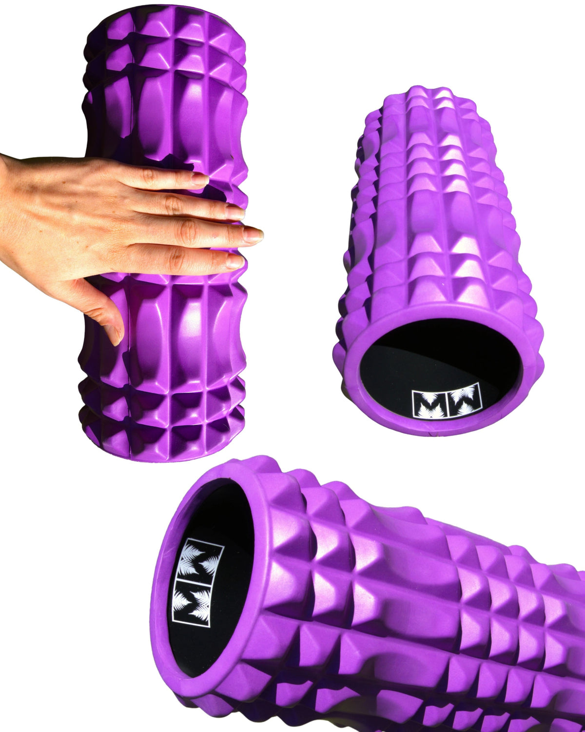 MASSAGE ROLLER BODY ROLLER CROSSFIT MASSAGER WITH PROJECTIONS SOLID 33cm