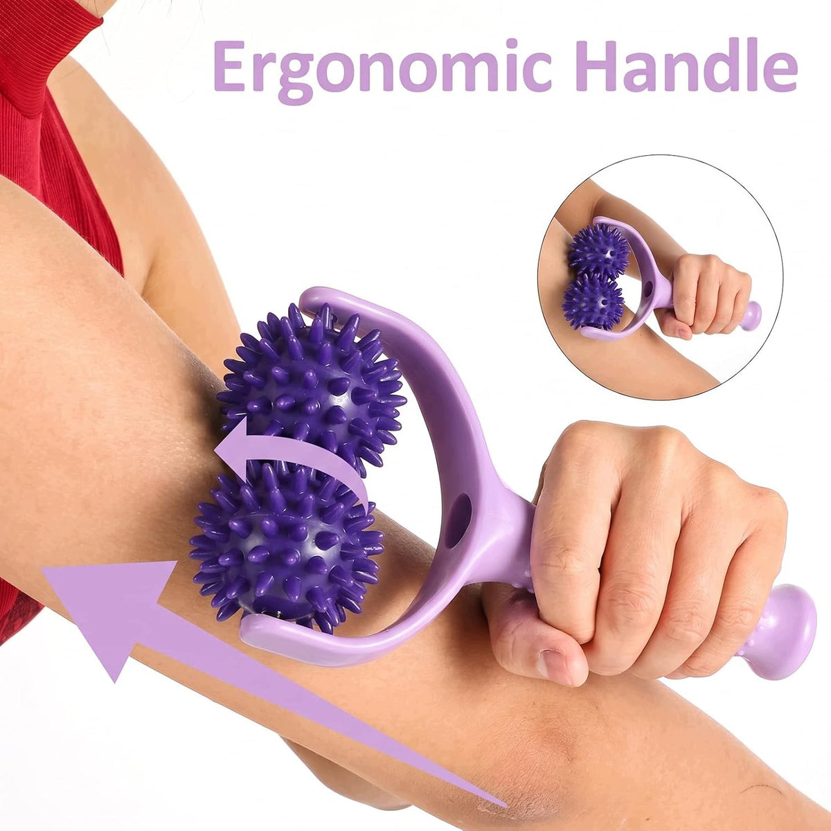 MASSAGE ROLLER WITH HANDLE WOODEN RELAXATION Brand TB