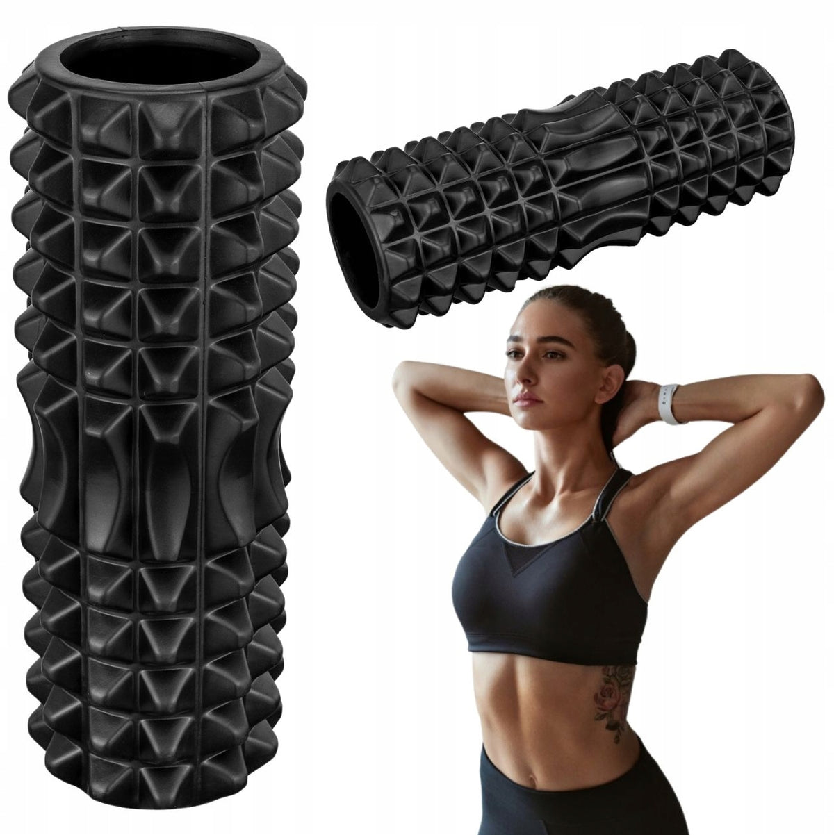 MASSAGE ROLLER WITH SPIKES EVA CROSSFIT FITNESS FOR ROLLING GIFT