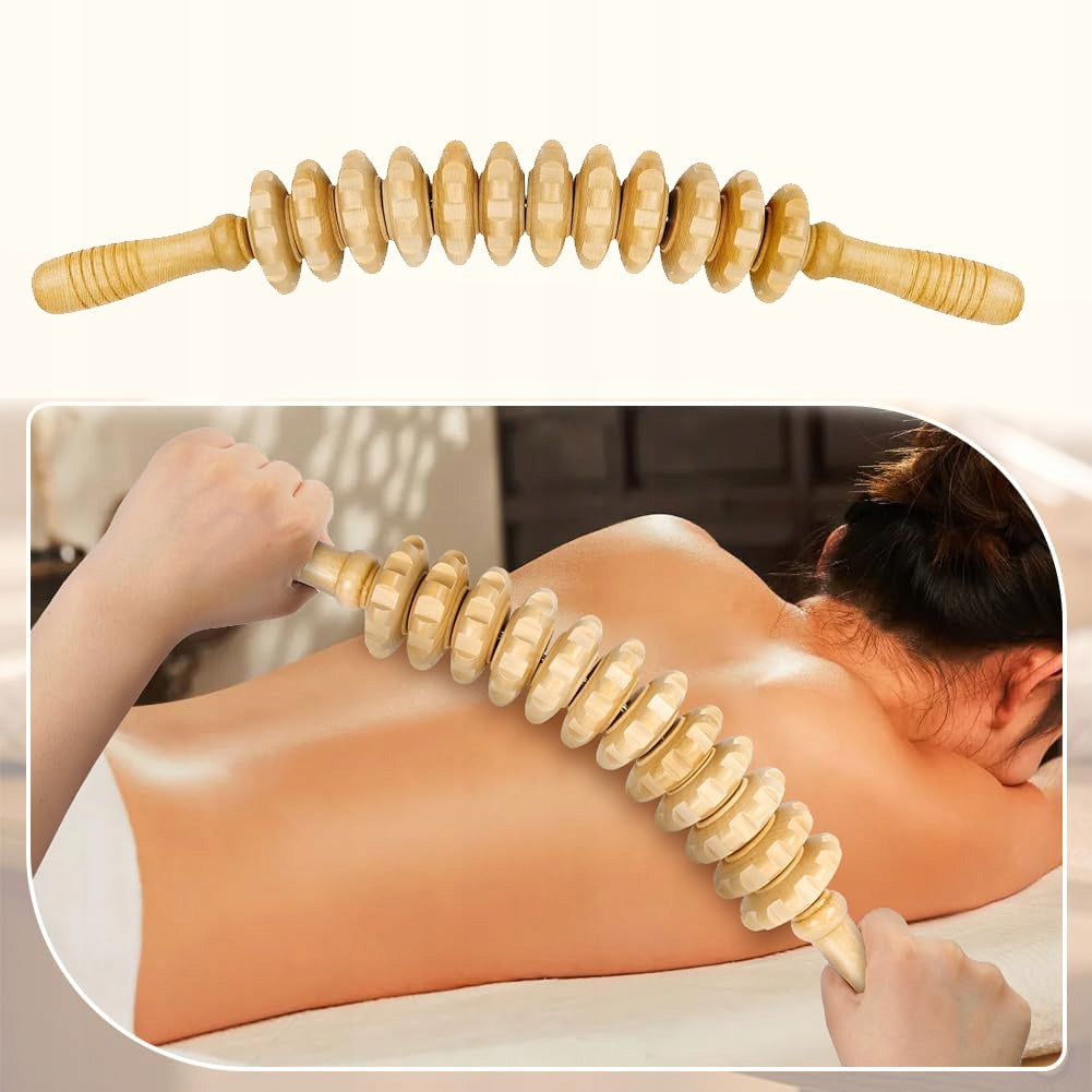 MASSAGE ROLLER WOODEN ROLLER BODY MASSAGER ANTI-CELLULITE PROFILED Brand no brand