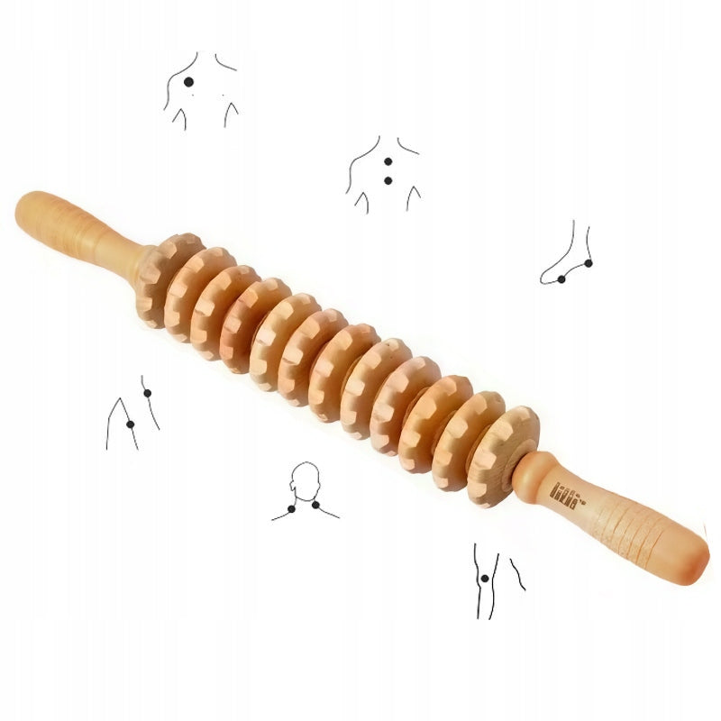 MASSAGE ROLLER WOODEN ROLLER BODY MASSAGER ANTI-CELLULITE STRAIGHT Medical device no
