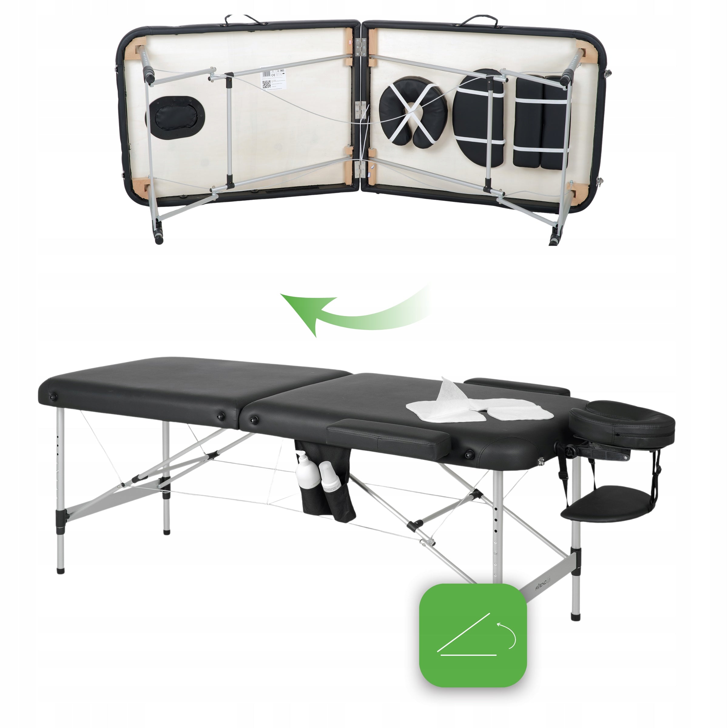 MASSAGE TABLE ALUMINUM FOLDING NADIA 60 CM COVER FOAM 5 CM HABYS Manufacturer code Stół do masażu Nadia