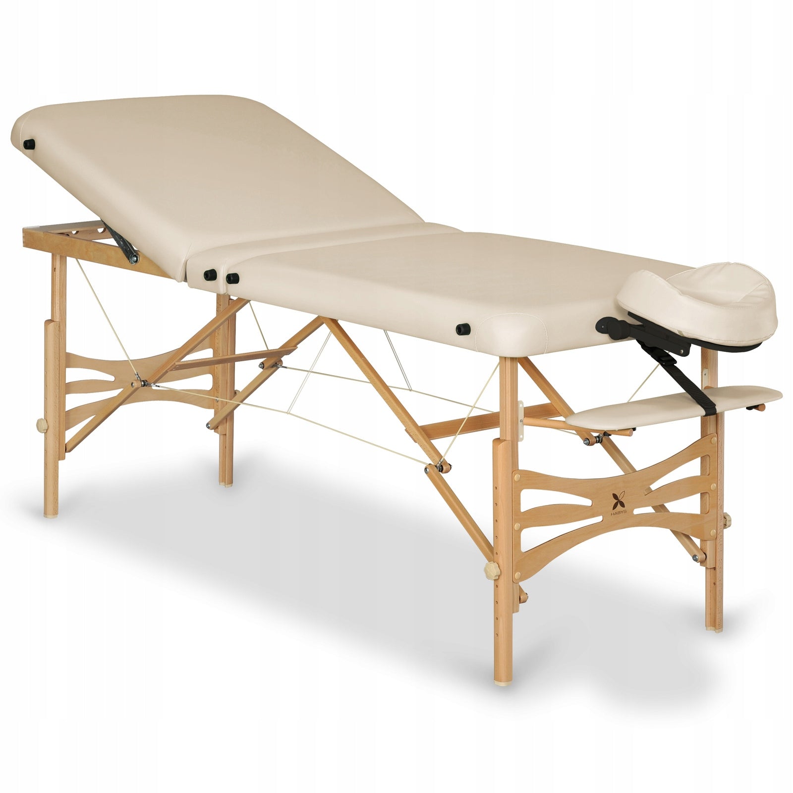 MASSAGE TABLE COSMETIC BED FOLDING 3 SEGMENTS PANDA PLUS 70 CM HABYS Color brown