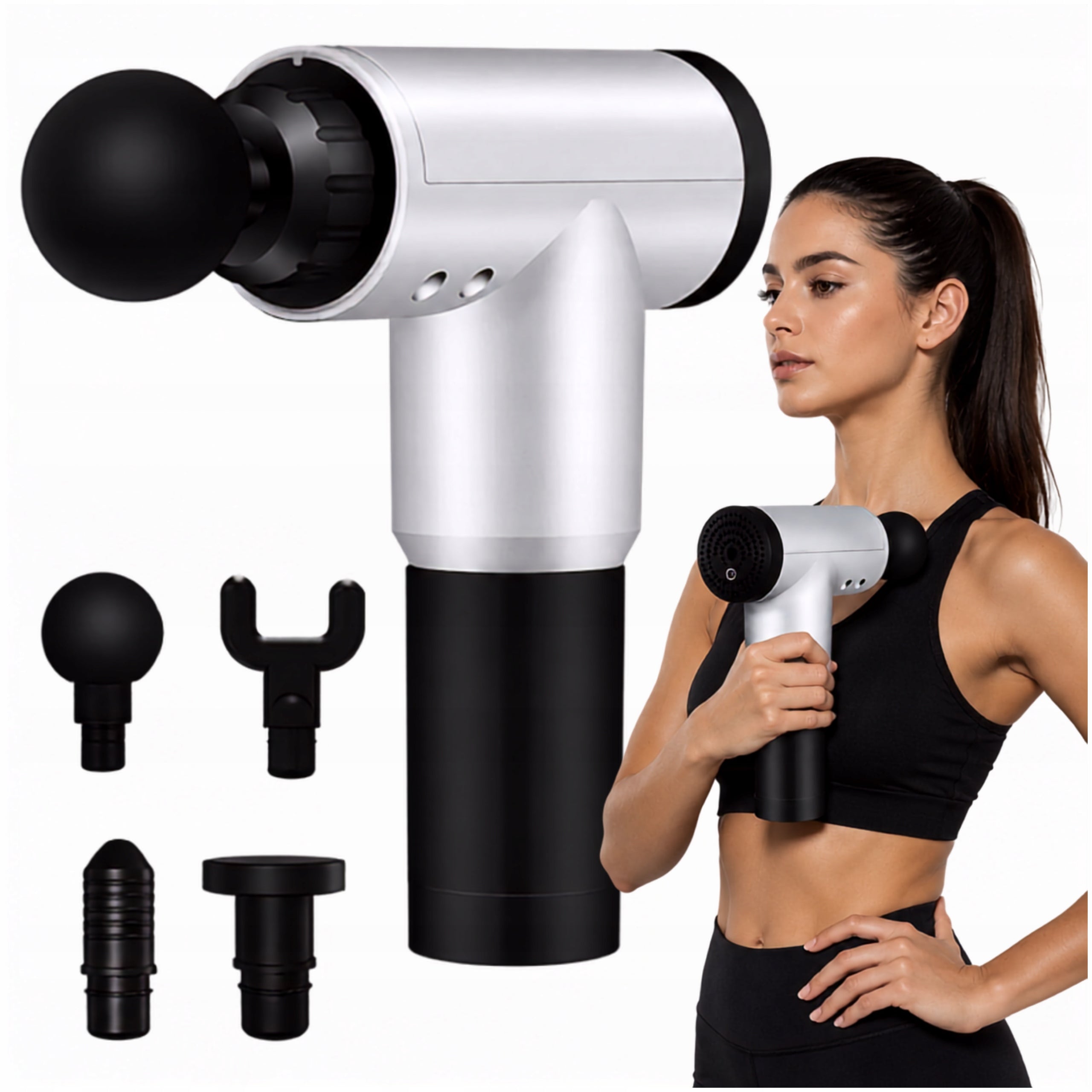 MASSAGER BODY LEG NECK MASSAGE GUN PORTABLE VIBRATION BATTERY