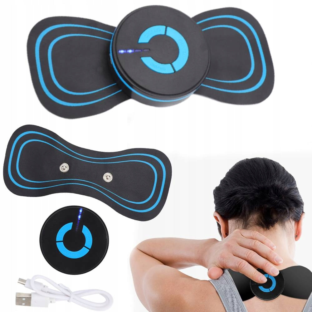 MASSAGER ELECTROSTIMULATOR NECK ABDOMINAL MUSCLES 6 MODES USB Color blue