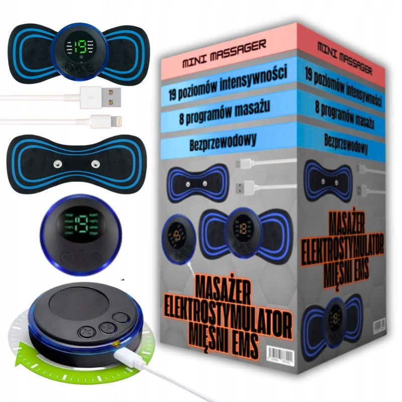 MASSAGER ELECTROSTIMULATOR NECK ABDOMINAL MUSCLES EMS 8 MODES 19 LEVELS PRO Packaging status original