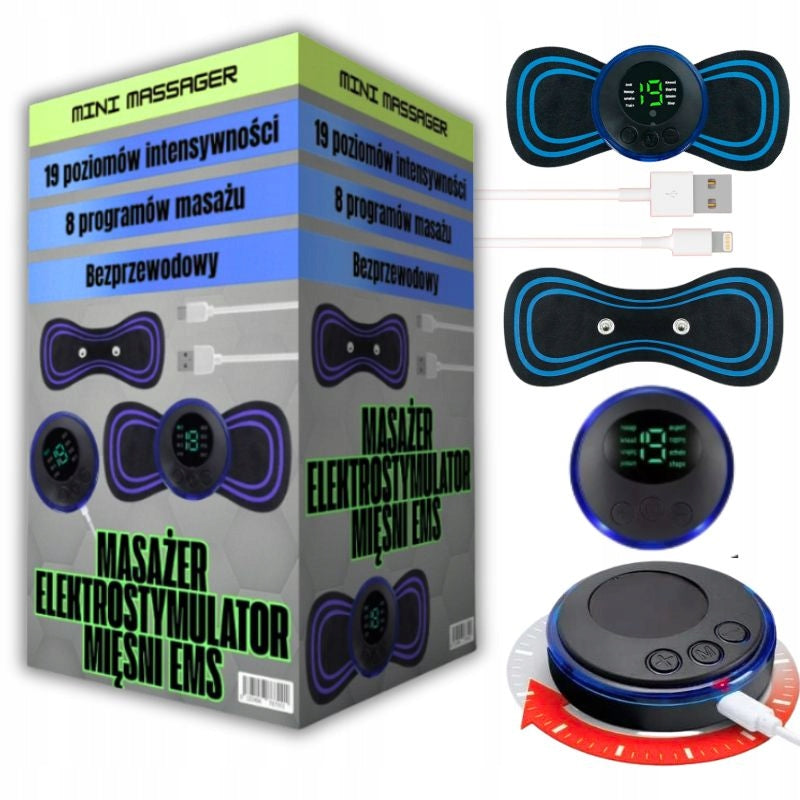 MASSAGER ELECTROSTIMULATOR NECK ABDOMINAL MUSCLES EMS 8 MODES 19 LEVELS PRO