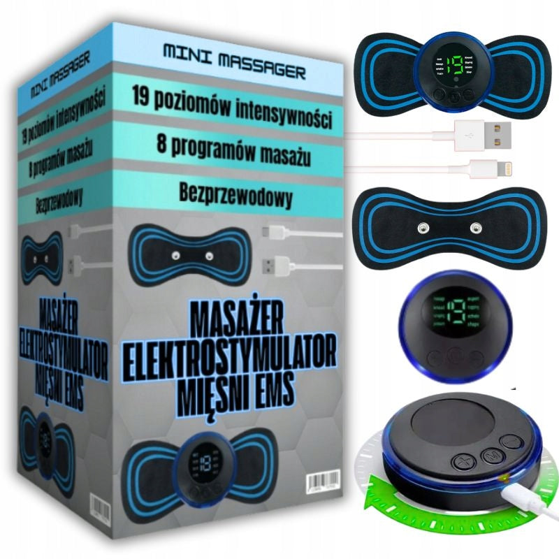 MASSAGER ELECTROSTIMULATOR NECK MUSCLES BELLY EMS 8 MODE19 LEVEL MODEL RWA