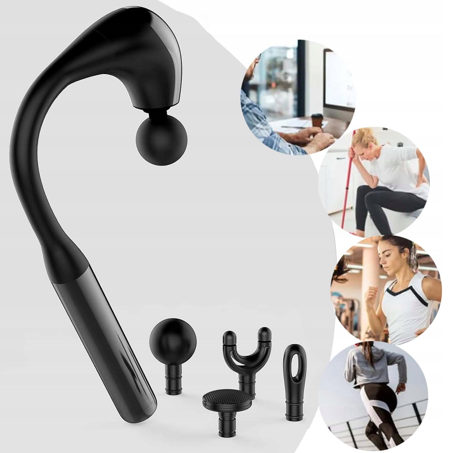 MASSAGER VIBRATION GUN FOR NECK MASSAGE BODY BACK 4TIPS 5-speed Batteries included yes