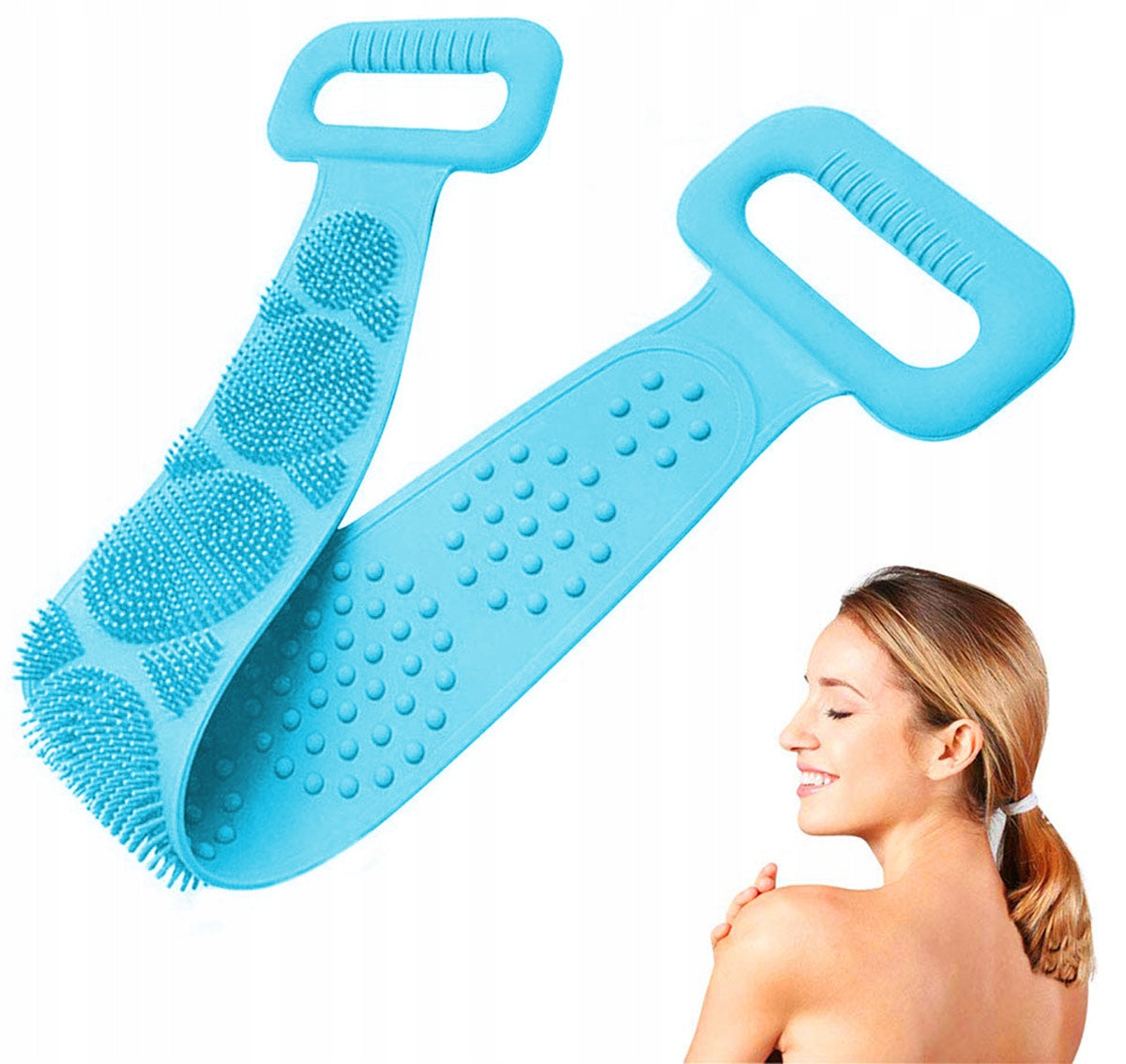 MASSAGER WASHER BACK MASSAGE BRUSH SILICONE WITH HANDLE AG672B Brand Aptel