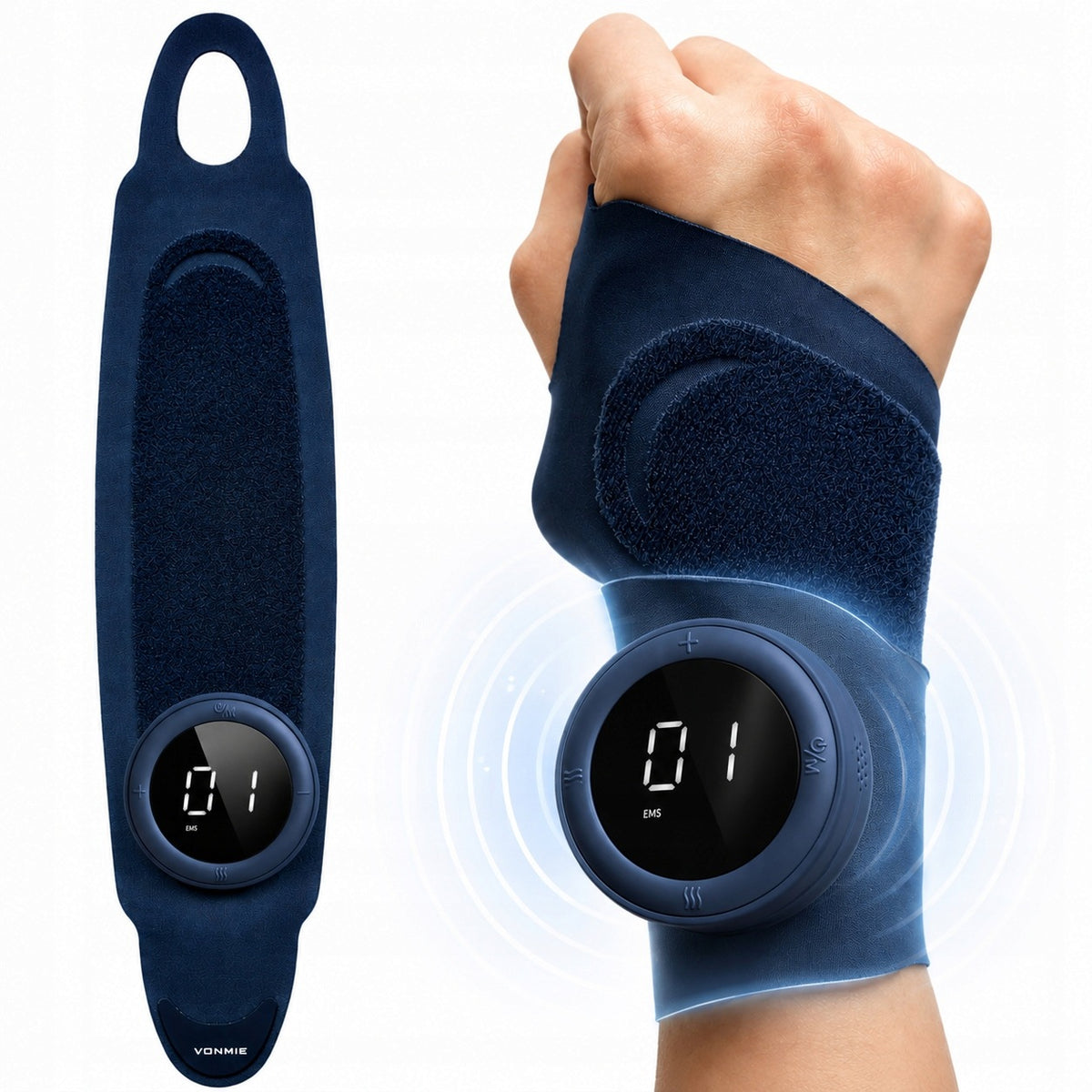 MASSAGER WRIST BAND EMS TENS HEATING VONMIE W3 ORTHOSIS CARPENTER PAIN