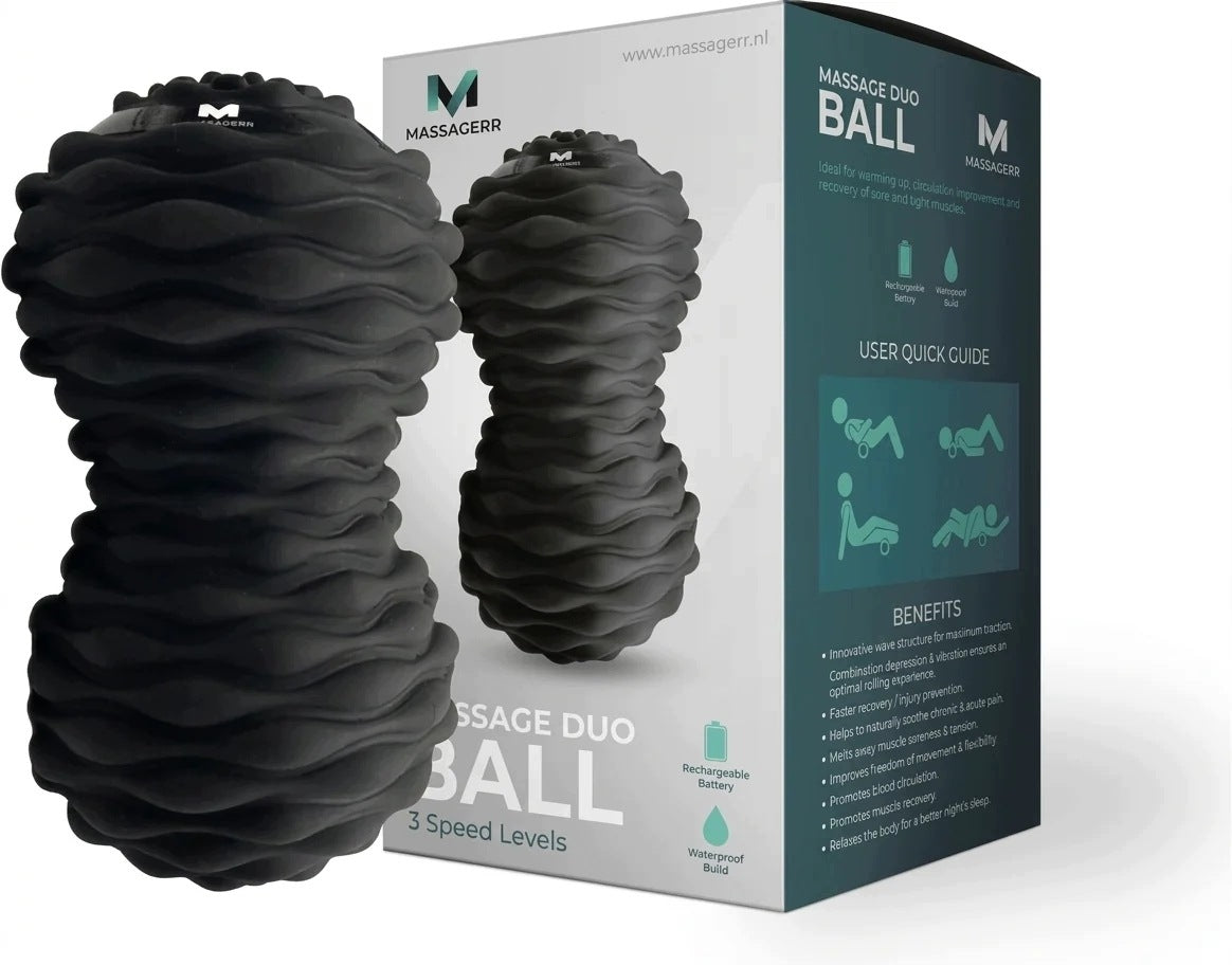 MASSAGERR Massager Vibrating Massage Ball Duo Black