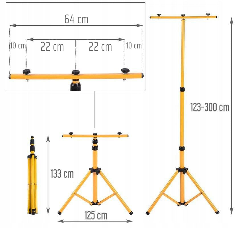 MASSIVE TRIPOD FOR LED CONSTRUCTION FLOODLIGHT HALOGEN TELESCOPIC STAND 3M Color temperature 6000 K