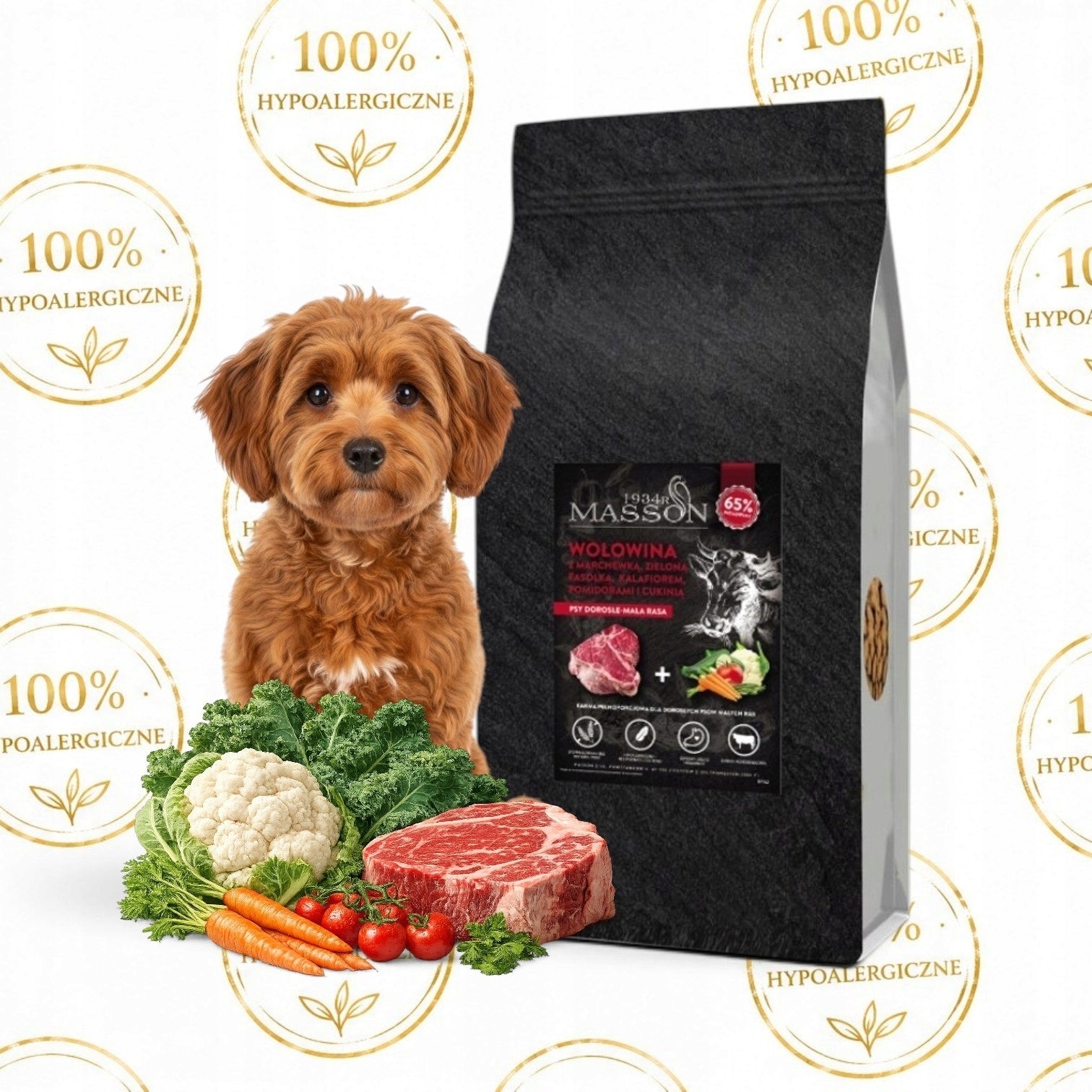 MASSON Hypoallergenic Monoprotein Small Breed Beef 65% 2kg Maltipoo